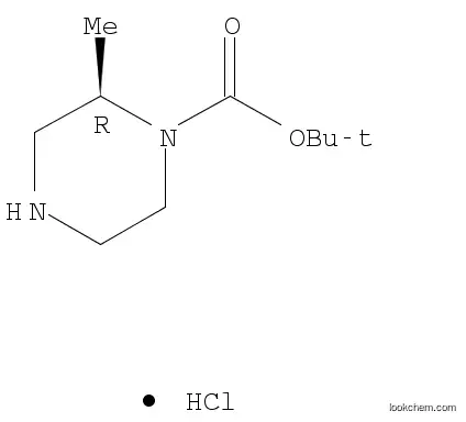 Molecular Structure of 1000853-53-1 ((R)-tert-butyl 2-Methylpiperazine-1-carboxylate hydrochloride)